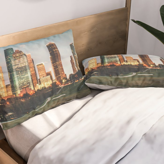 houston skyline Pillow Sham Gallery Image 2