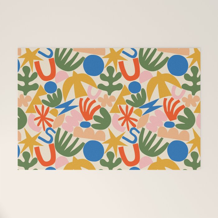 Abstract organic nature shape art pattern Welcome Mat Gallery Image 1