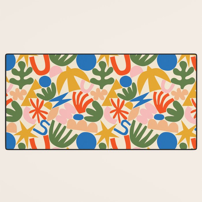 Abstract organic nature shape art pattern Desk Mat Gallery Image 3