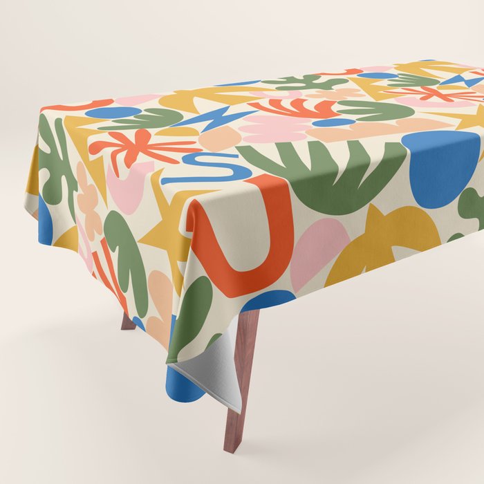 Abstract organic nature shape art pattern Tablecloth Gallery Image 1