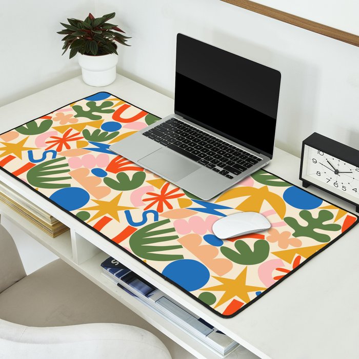 Abstract organic nature shape art pattern Desk Mat Gallery Image 2