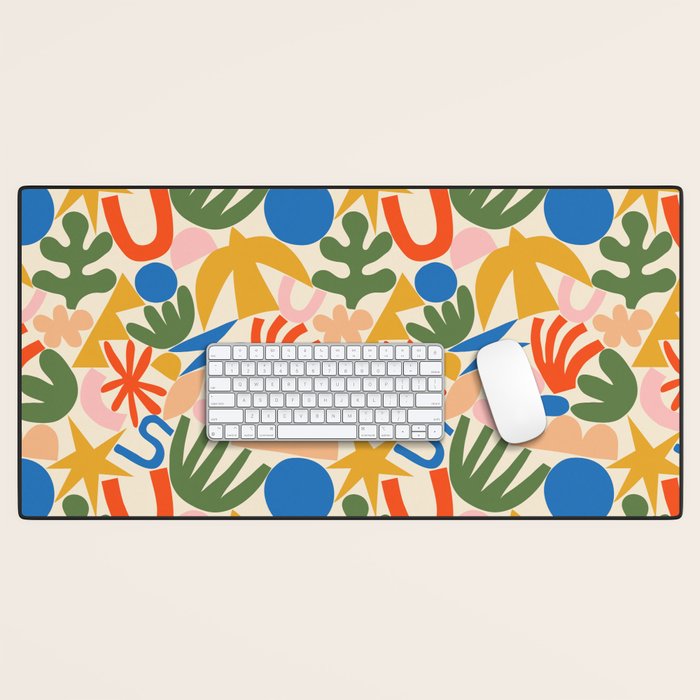 Abstract organic nature shape art pattern Desk Mat Gallery Image 1