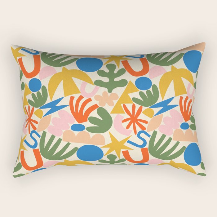 Abstract organic nature shape art pattern Rectangular Pillow Gallery Image 1