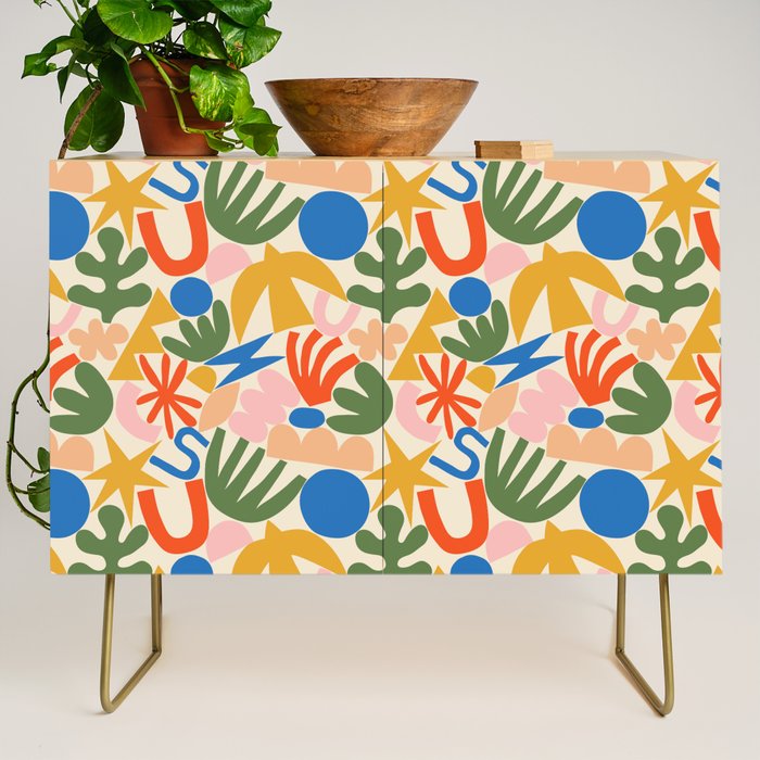 Abstract organic nature shape art pattern Credenza Gallery Image 1