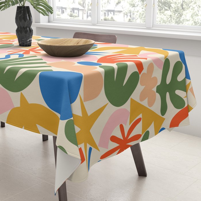 Abstract organic nature shape art pattern Tablecloth Gallery Image 3