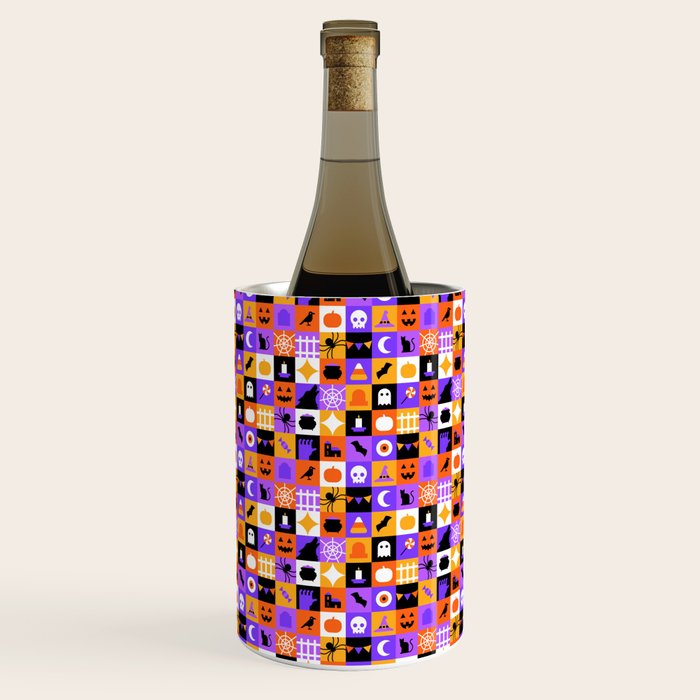 Geometric halloween mosaic pattern Wine Chiller Gallery Image 2