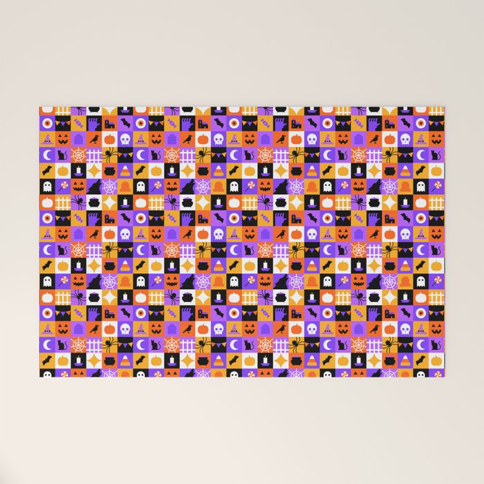 Geometric halloween mosaic pattern Welcome Mat Gallery Image 1