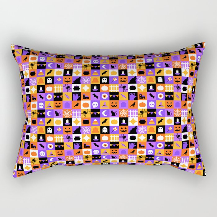 Geometric halloween mosaic pattern Rectangular Pillow Gallery Image 1