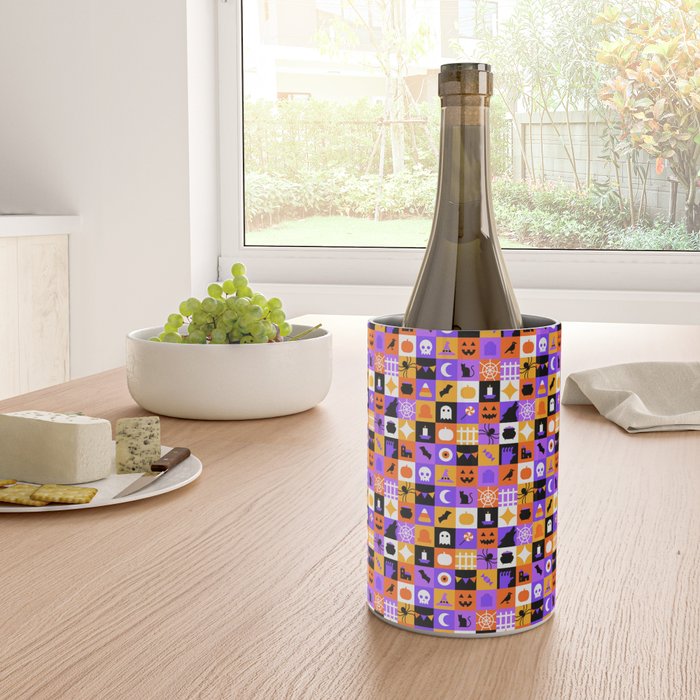 Geometric halloween mosaic pattern Wine Chiller Gallery Image 4