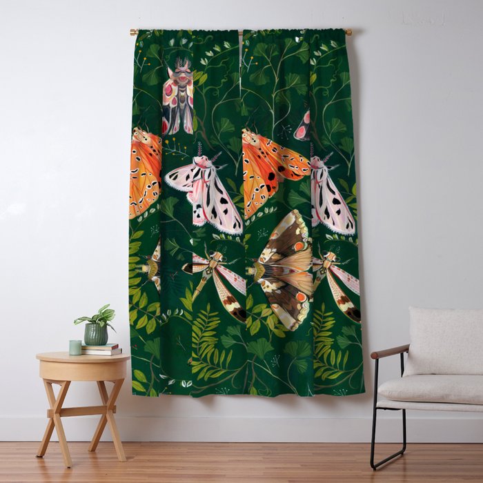Moths and dragonfly Window Curtain Gallery Image 1