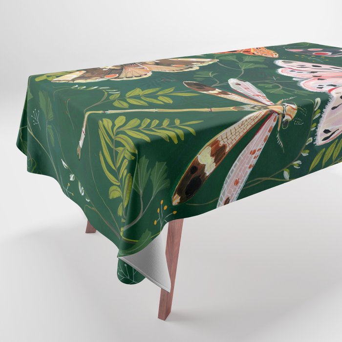Moths and dragonfly Tablecloth Gallery Image 1