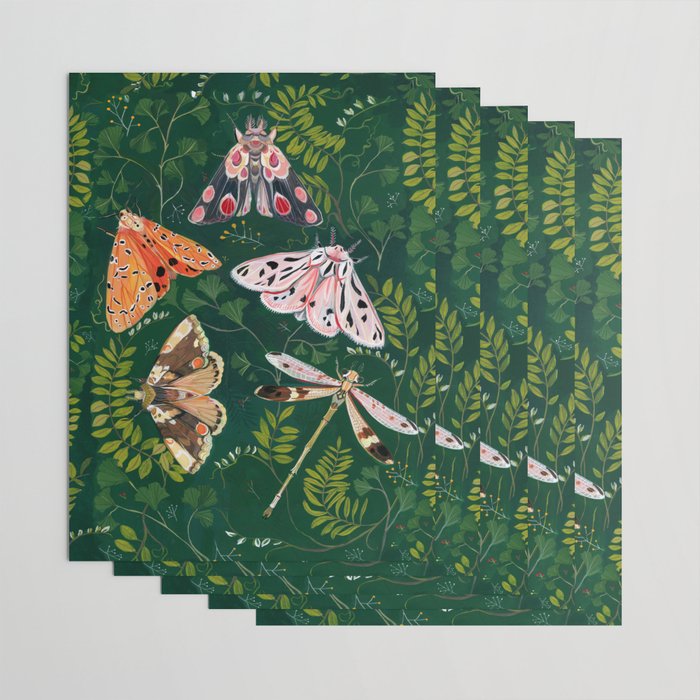 Moths and dragonfly Wrapping Paper Gallery Image 3