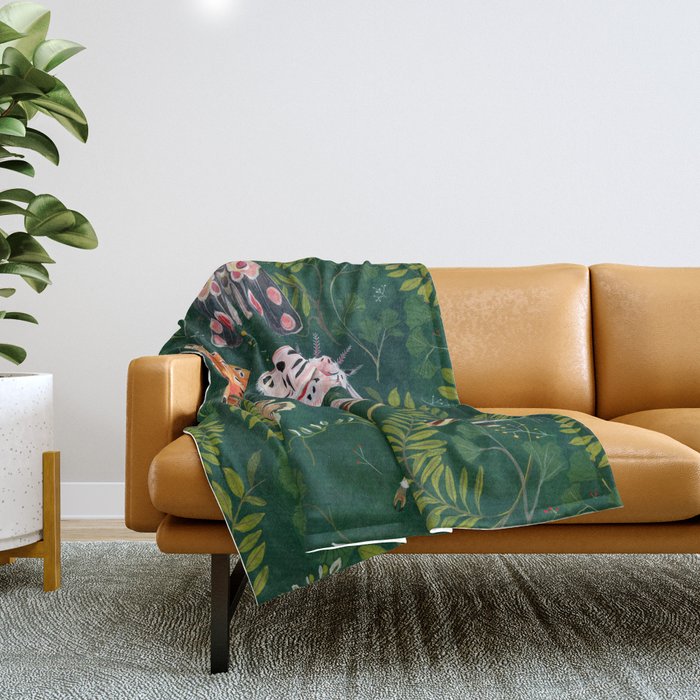 Moths and dragonfly Throw Blanket Gallery Image 1