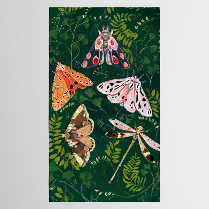 Moths and dragonfly Tablecloth Gallery Image 2