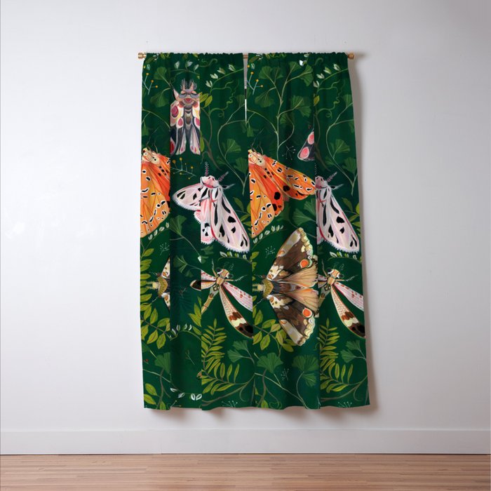 Moths and dragonfly Window Curtain Gallery Image 3