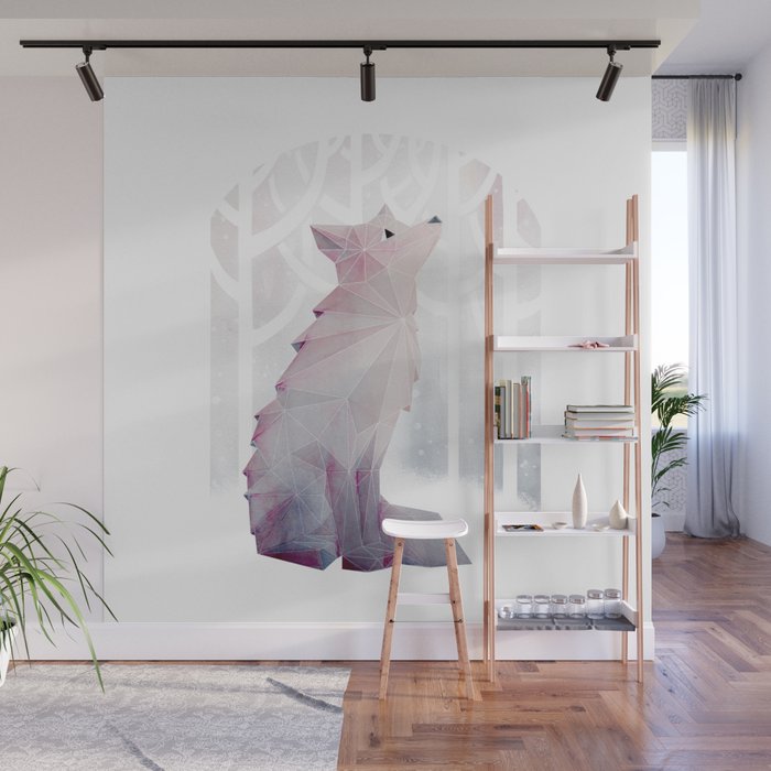 Fox in the Snow Wall Mural Gallery Image 1