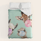 Bubble Gum Gang in Green Duvet Cover Gallery Image 6