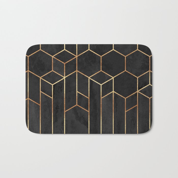 Black Hexagons Bath Mat Gallery Image 1