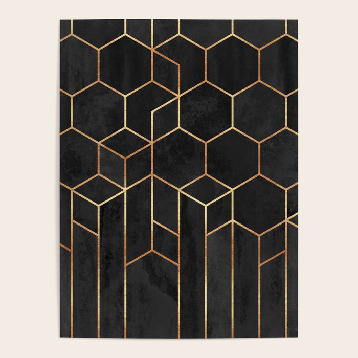 Black Hexagons Poster Gallery Image 4
