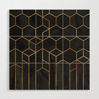 Black Hexagons Wood Wall Art Gallery Image 1