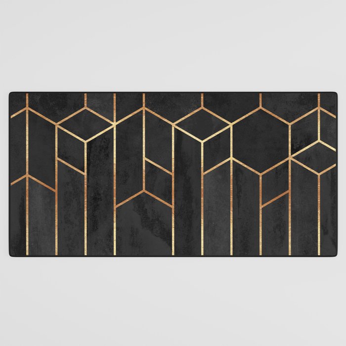 Black Hexagons Desk Mat Gallery Image 3
