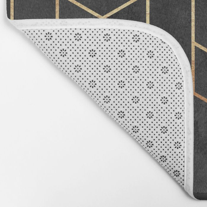 Black Hexagons Bath Mat Gallery Image 2