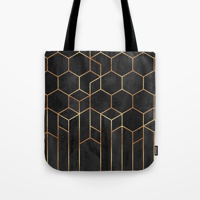 Black Hexagons Tote Bag Gallery Image 1
