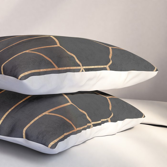 Black Hexagons Pillow Sham Gallery Image 3