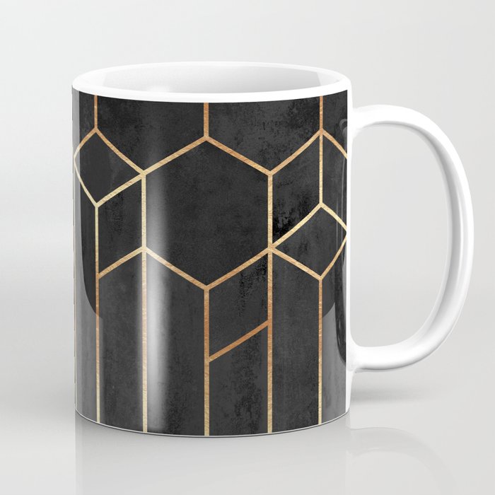 Black Hexagons Coffee Mug Gallery Image 1