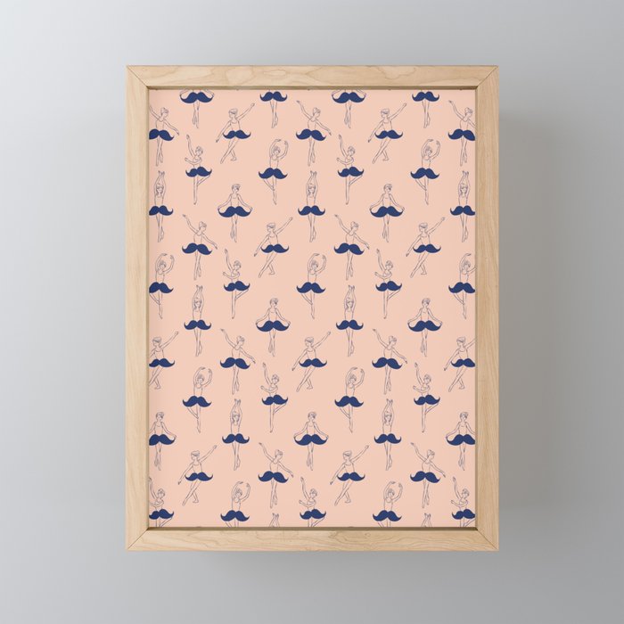 Ballet of Mustache Pattern Mini Art Print Gallery Image 1