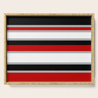 Modern Horizontal Stripes // Red, Gray, Black and White Serving Tray Gallery Image 1