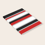 Modern Horizontal Stripes // Red, Gray, Black and White Notebook Gallery Image 2