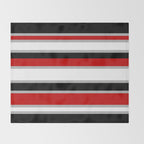Modern Horizontal Stripes // Red, Gray, Black and White Throw Blanket Gallery Image 2