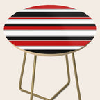 Modern Horizontal Stripes // Red, Gray, Black and White Side Table Gallery Image 2