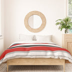 Modern Horizontal Stripes // Red, Gray, Black and White Duvet Cover Gallery Image 3