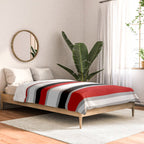 Modern Horizontal Stripes // Red, Gray, Black and White Comforter Gallery Image 2