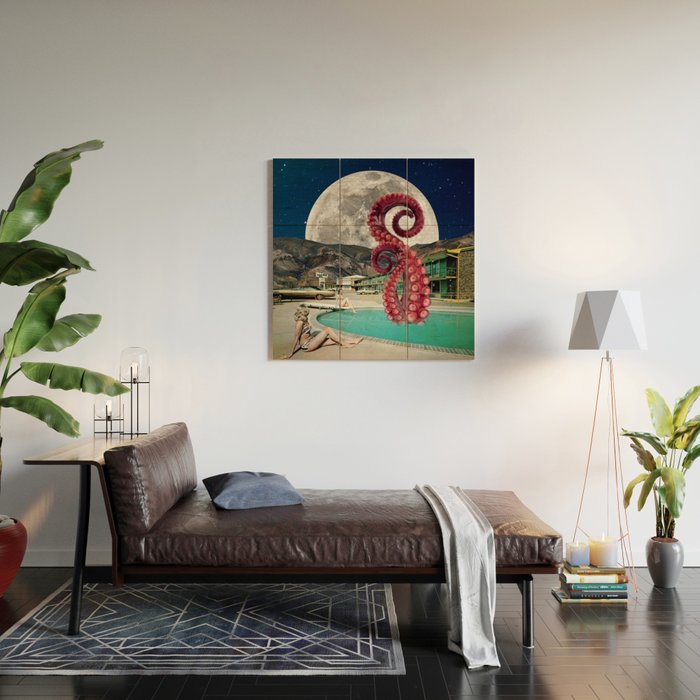 Octopus in the pool Wood Wall Art Gallery Image 2