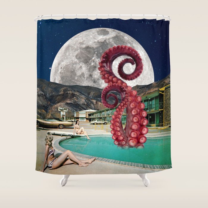Octopus in the pool Shower Curtain Gallery Image 1