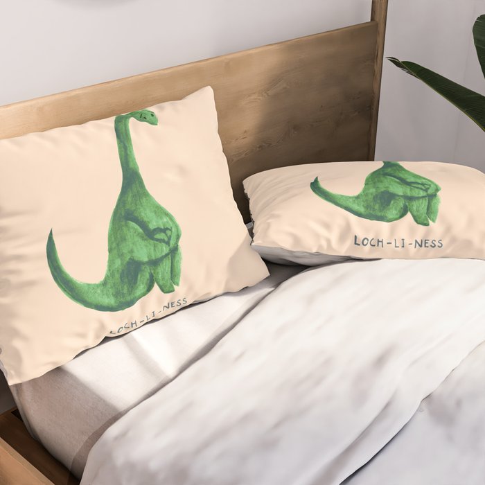 Lonely loch ness monster (loch-li-ness) Pillow Sham Gallery Image 2