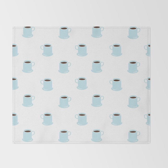 Retro coffee cup cartoon pattern Throw Blanket Gallery Image 2