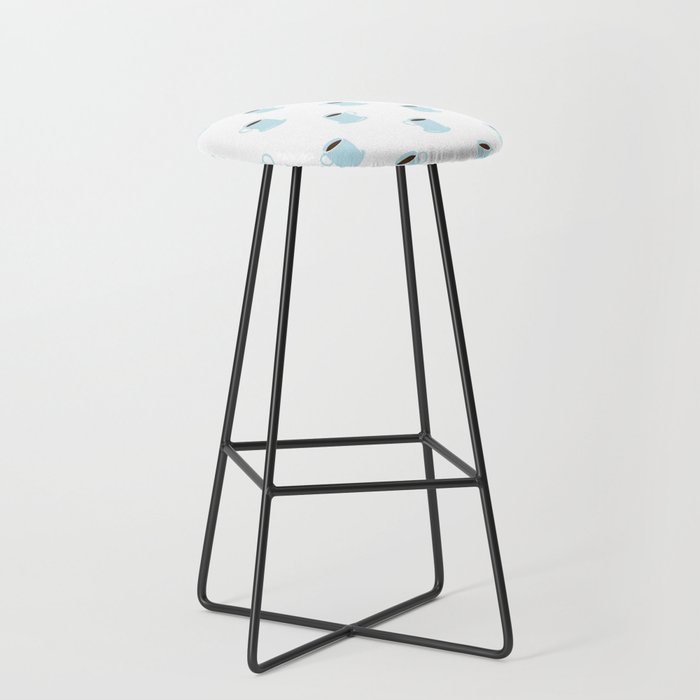 Retro coffee cup cartoon pattern Stool Gallery Image 1