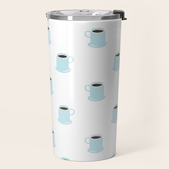 Retro coffee cup cartoon pattern Travel Mug Gallery Image 2