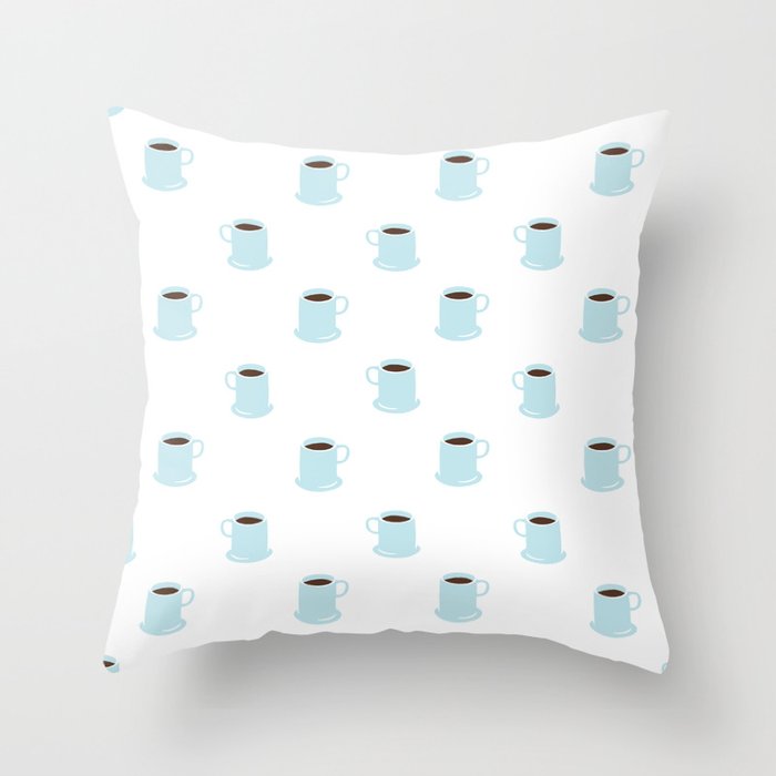Retro coffee cup cartoon pattern Throw Pillow Gallery Image 6