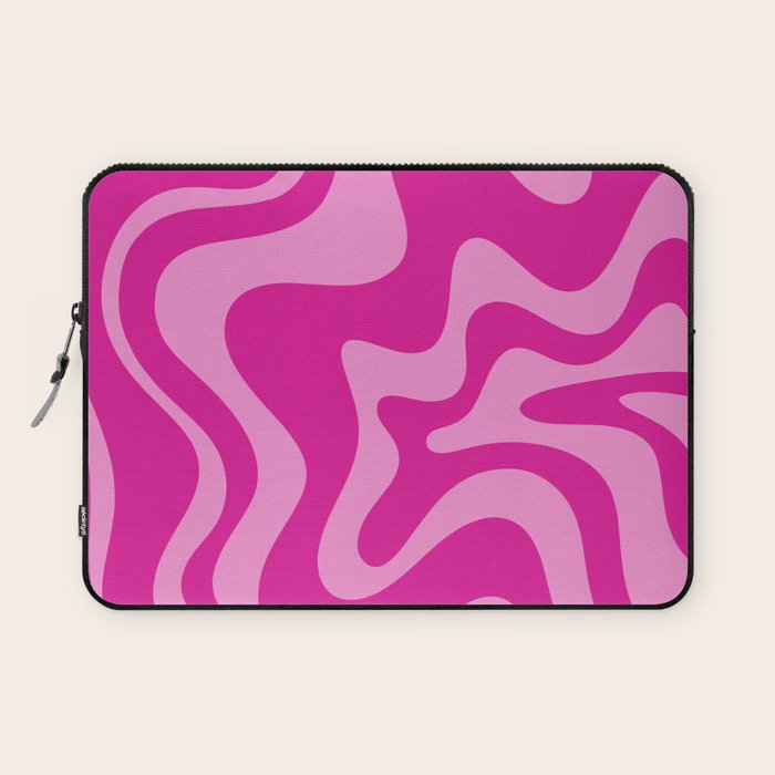 Retro Liquid Swirl Abstract Pattern in Y2K Deep Pinks Laptop Sleeve Gallery Image 1