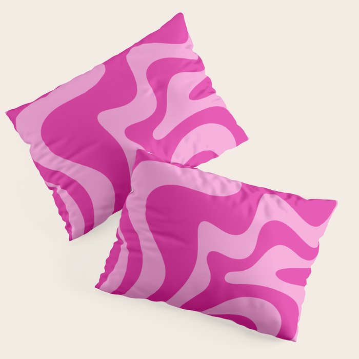 Retro Liquid Swirl Abstract Pattern in Y2K Deep Pinks Pillow Sham Gallery Image 3