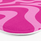Retro Liquid Swirl Abstract Pattern in Y2K Deep Pinks Bath Mat Gallery Image 3