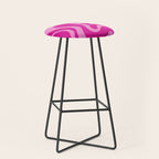 Retro Liquid Swirl Abstract Pattern in Y2K Deep Pinks Stool Gallery Image 1