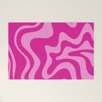 Retro Liquid Swirl Abstract Pattern in Y2K Deep Pinks Welcome Mat Gallery Image 1