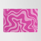 Retro Liquid Swirl Abstract Pattern in Y2K Deep Pinks Rug Gallery Image 2