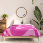 Retro Liquid Swirl Abstract Pattern in Y2K Deep Pinks Comforter Gallery Image 3